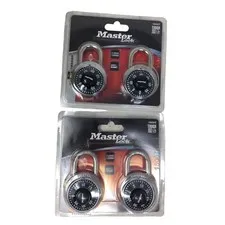 Master Lock Dial Combination Locks Anti- Shim - Two 2 Packs (4 Locks Total)