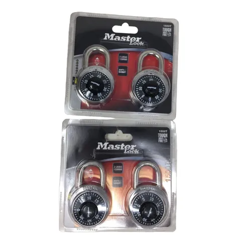 Master Lock Dial Combination Locks Anti- Shim - Two 2 Packs (4 Locks Total)