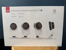 YI 1080p Home Camera Wi-Fi Indoor Night Vision 2-Way Audio Alexa + wall brackets