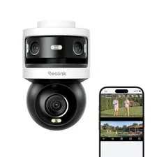 Triple-Lens PoE Security Camera Outdoor, 10MP 180° Panoramic & 4K PT with Aut...