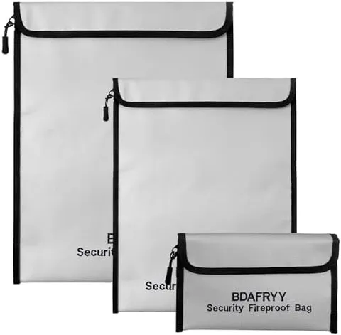 3 Pcs Fireproof Waterproof Money Important Document Bag(2000℉),Fire Proof Bag fo