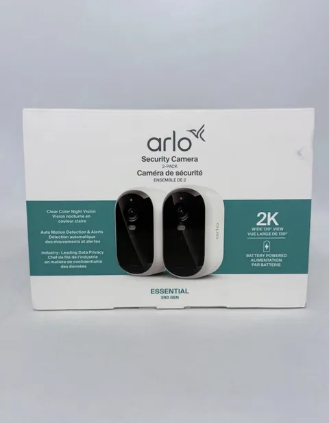 Arlo Essential 3rd GEN Wire-Free Outdoor 2K Security Camera White 2 Pack NEW