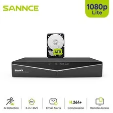 SANNCE 5in1 16CH DVR 1080P Lite CCTV Security Video Recorder AI Human Detection