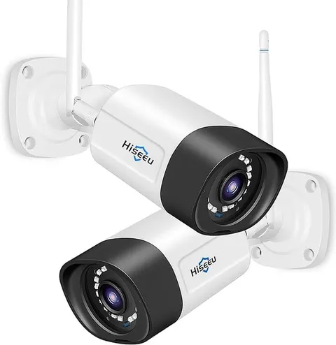 Hiseeu 2PCS 5MP, 2-Way Audio Cameras for Home Security, Outdoor Surveillance Cam