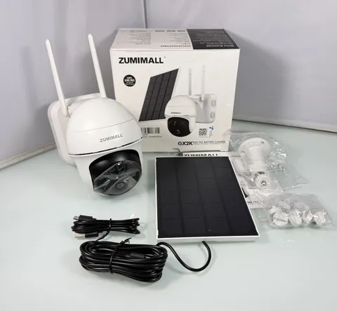 Zumimall GX2K Pan Tilt Wireless Solar Panel WiFi Outdoor Security Camera - White