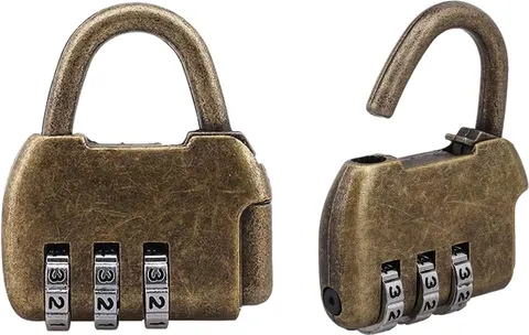 2 Pcs Vintage Password Padlock Retro Combination Lock (Bronze)