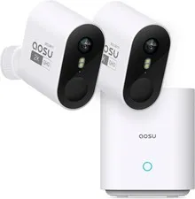 Aosu 2K QHD Battery Security Cameras Wireless Outdoor System 2-Cam-Kit 
