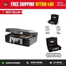 SentrySafe Fireproof Safe Box with Key Lock - 0.25 Cubic Feet
