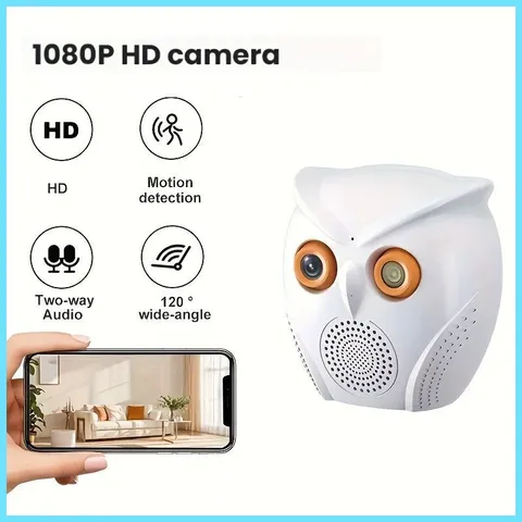1080P WiFi Home Security Camera, 120° Wide Angle, Two-Way Audio Indoor Mini