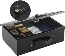 KYODOLED Fireproof Lock Box for Documents, Dual Combination and Key Lock Securit