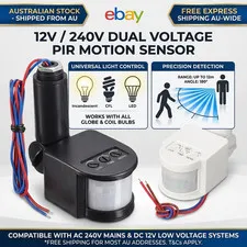 12/240V Motion Sensor Infrared PIR Movement Detector Outdoor Sensor Light Switch