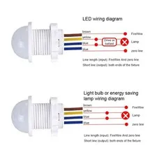 2 Pcs PIR Motion Sensor Smart Switch Infrared Light 110V to 220V Time Delay