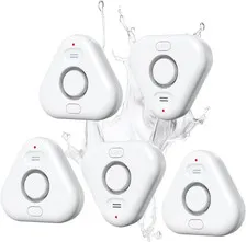 5 Pack Water Leak Detectors for Home,  4 Levels Adjustable Audio 0-120Db Water S
