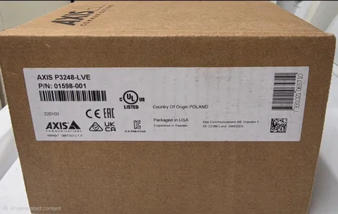 AXIS P3248-LVE Indoor/Outdoor Fixed Dome 4K Camera (01598-001)