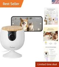 Mini Pet Camera: Security Cam w/Barking/Meowing Alerts, Cat or Dog Tracking w...