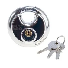 Locksmyth Stainless Steel Disc Padlock 70mm 3 Keys Shackle Dia 9.5mm L2200031