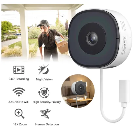 Wansview Window Security Camera 2K 2.4/5G WiFi Indoor Cam Easy Install for Home