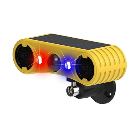 Solar Powered Motion Sensor Alarm 129dB 4 Modes 13 Sounds For Warehouse Security