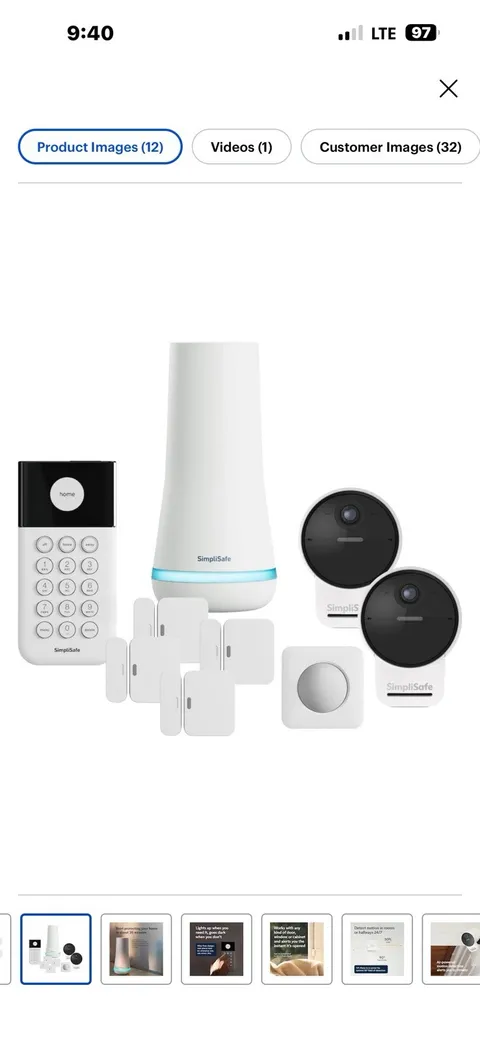 SimpliSafe Wireless Home Security Kit with Alexa and Google - 10 Piece