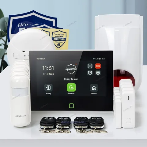 HOMSECUR Wireless WIFI 4G 2G LCD Home 7" Alarm System Touch Screen
