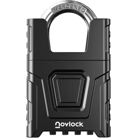 NovLock Heavy Duty Outdoor Combination Lock, Padlock with Shrouded Shackle | ...