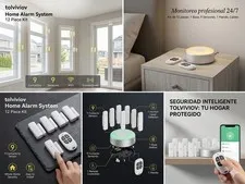 tolviviov 12 Piece Wi-Fi Home Alarm System Kit Base Station Remote