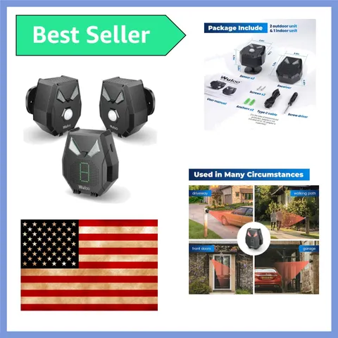 Solar Wireless Driveway Alarm, Outdoor Motion Sensor Detector Alarms Driveway...