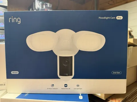 Ring Floodlight Cam Pro Wired 2nd Gen Retinal 4K - White , New + Sealed