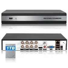 6-in-1 8 Channel H.265 Digital Video Recorder Equipped Internal 1TB Storage HDD