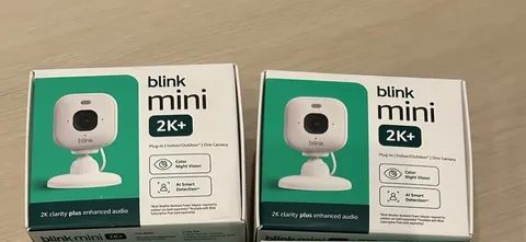 Blink Mini 2K+ 2K Plug-In Indoor/Outdoor Camera 2 pack Night Vision, Brand New