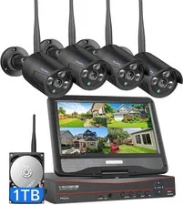 Hiseeu Home Security Camera System 4Pcs 5MP Outdoor Cameras with 1TB HDD New!!!
