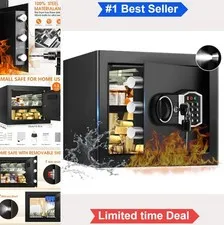 Fireproof Safe Box 1.3 Cubic Feet Digital Keypad Key Lock Alarm Anti Theft