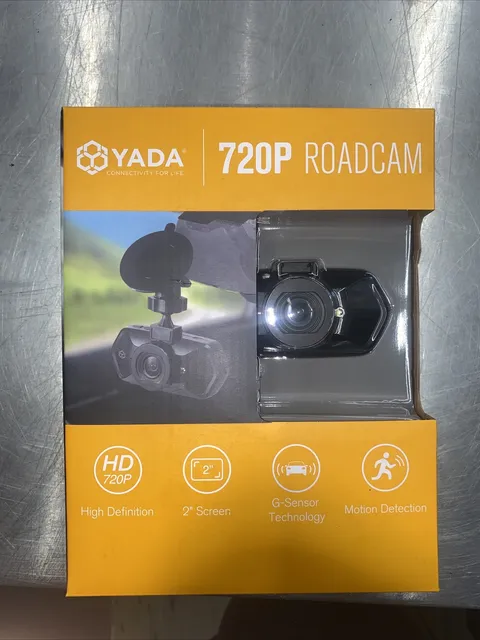Yada Roadcam 720P Black Dash Camera, 120-Degree Wide Angle Lens, G-Sensor Techno