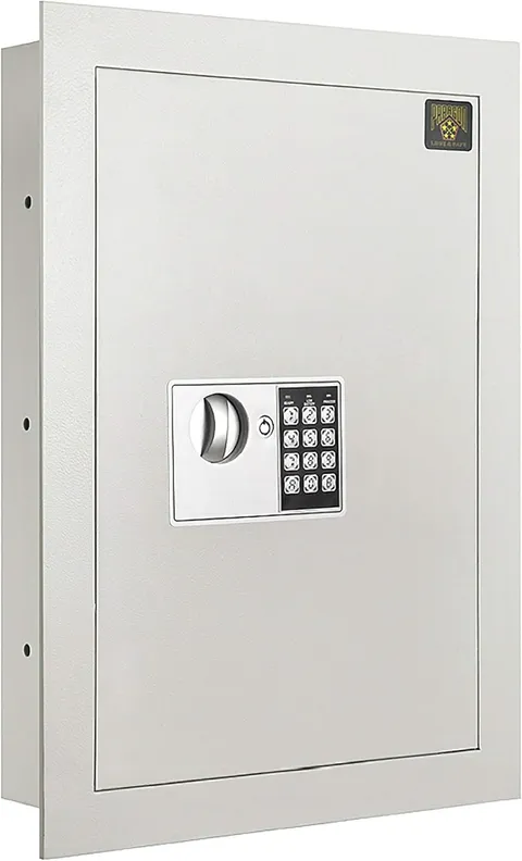 In-Wall Safe W/ Keypad & 2 Manual Override Keys Protect Money Jewelry &