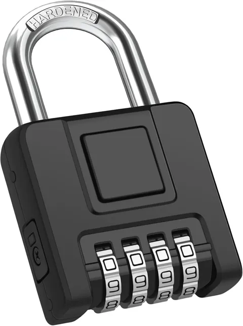 [Hardened] Large Outdoor Combination Lock,  Heavy Duty Weatherproof Padlock, 4 D