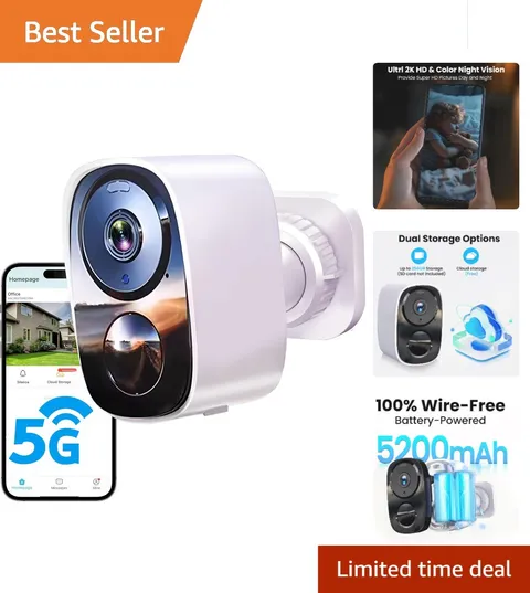 Advanced Waterproof 2K Home Security Camera – AI Motion Detection & Two-Way Talk
