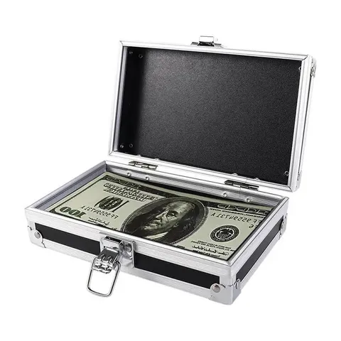 New Portable Aluminum Alloy Cash Document Tools Home Safe Black Props Metal Pass