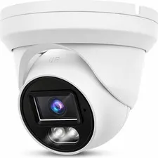 4K 8MP Outdoor PoE IP Turret Camera, Full Color Night Vision, 105° Wide Angle, H