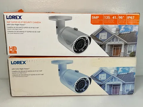 Lot of 2 Lorex E581CB 5MP Wired Super HD IP Security Camera w/Color Night Vision