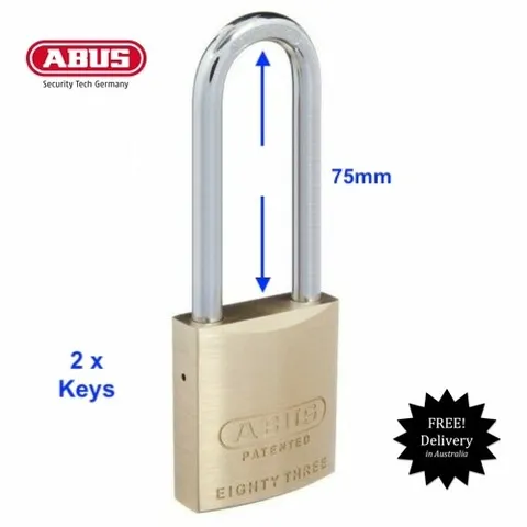 ABUS Padlocks 83/45 Padlock With 75mm Extended Shackle -Free Post 8345NKD