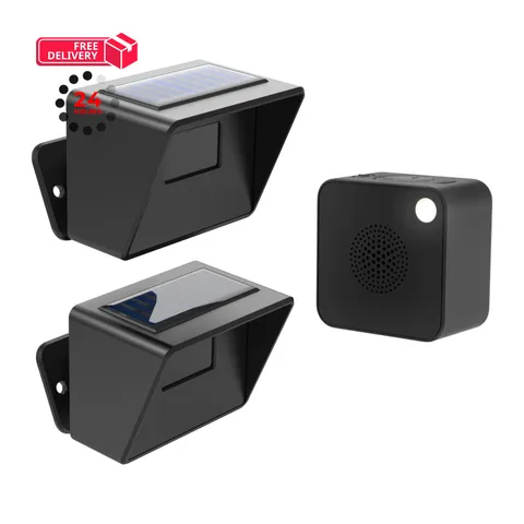 FULNIX Driveway Alarm with Portable Rechargeable 1 Receiver and 2 Sensors