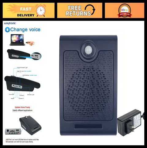 High Power PIR Motion Sensor Speaker - Programmable Sound Player for Halloween,