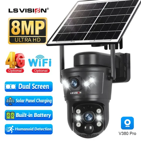 Solar Camera LS 4K Dual Screen WiFi Camera Outdoor Surveillance