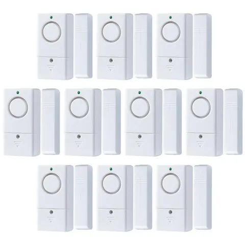 120DB Door Window Alarm - 10 Pack Home Security Alert System for Kids & Seniors