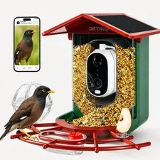 DETIKO Bird Feeder with Camera, 2K HD 147° Wide Angle, Live View, Solar Powered,