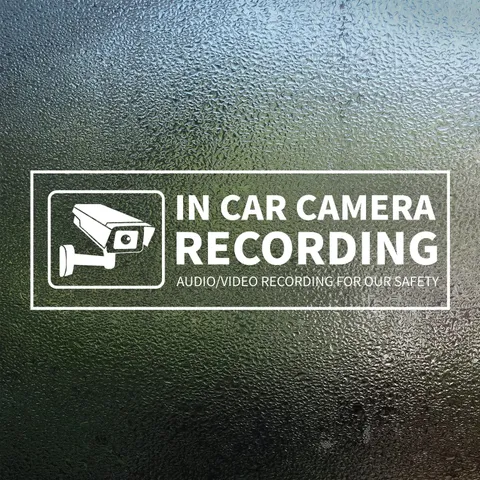 in Car Camera Audio Video Recording Window Vinyl Stickers 2×6 Inch Front Self...
