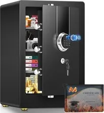 5.5 Cuft Biometric Fireproof Safe for Home, Heavy Duty Safe Box Fireproof Waterp