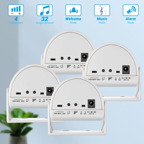 4PACK Motion Sensor Alarms And Entrance Alert Chime With 90dB Siren Sound