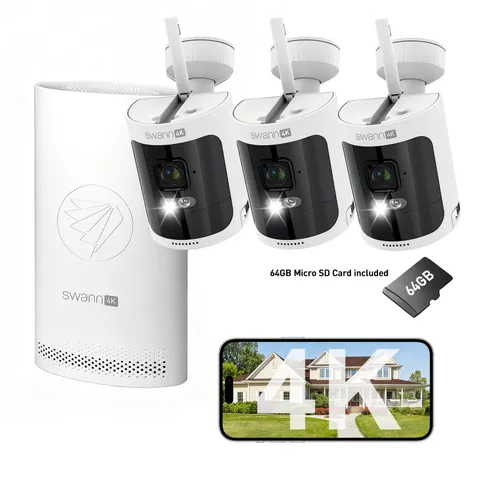 swann Wireless 4K Security Camera System 8CH NVR Two-Way Audio Recording 64GB