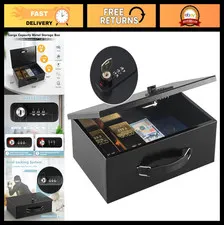 Fireproof Lock Box for Documents - Dual Combination & Key Security Safe, 12.8"x8